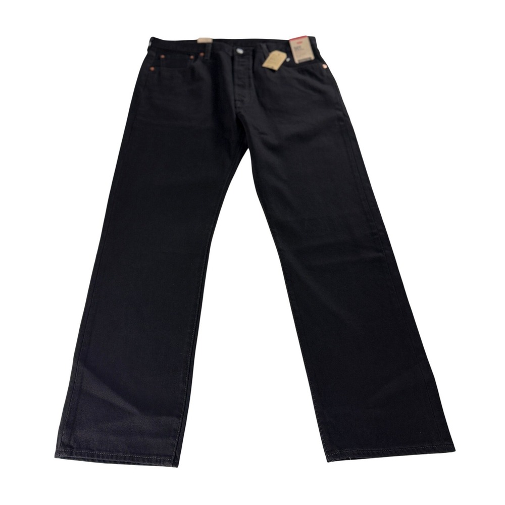 Levi's 501 Original Jeans Mens 38x32 Black Button‎ Fly Straight Leg NWT